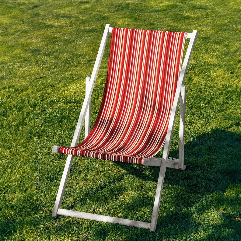 Outdoor Tessuto per sedia a sdraio Righe longitudinali 44 cm – rosso scuro/arancione,  image number 4