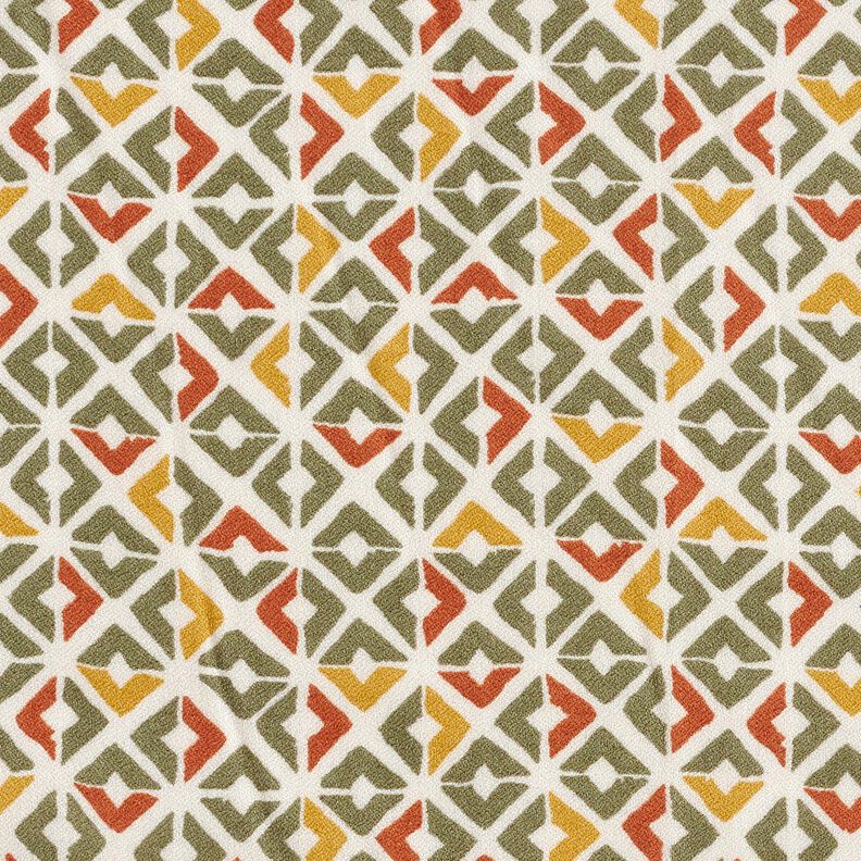 Crêpe di viscosa con losanghe retrò – beige/cachi,  image number 1