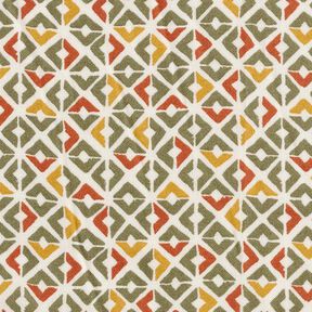 Crêpe di viscosa con losanghe retrò – beige/cachi,  Crêpe di viscosa con losanghe retrò – beige/cachi,