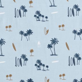 jersey di cotone Sensazione hawaiana – blu-argento | Resto 50cm, 