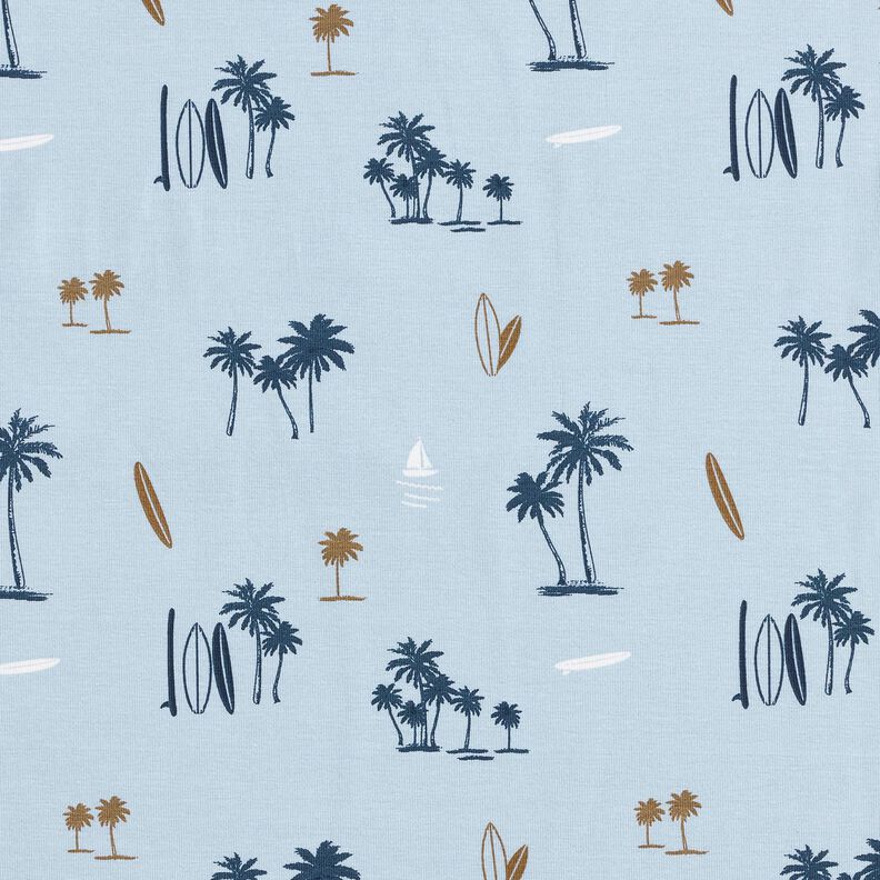 jersey di cotone Sensazione hawaiana – blu-argento,  image number 1