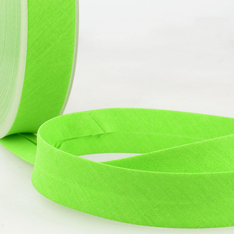 Nastro in sbieco Polycotton [20 mm] – verde neon,  image number 1