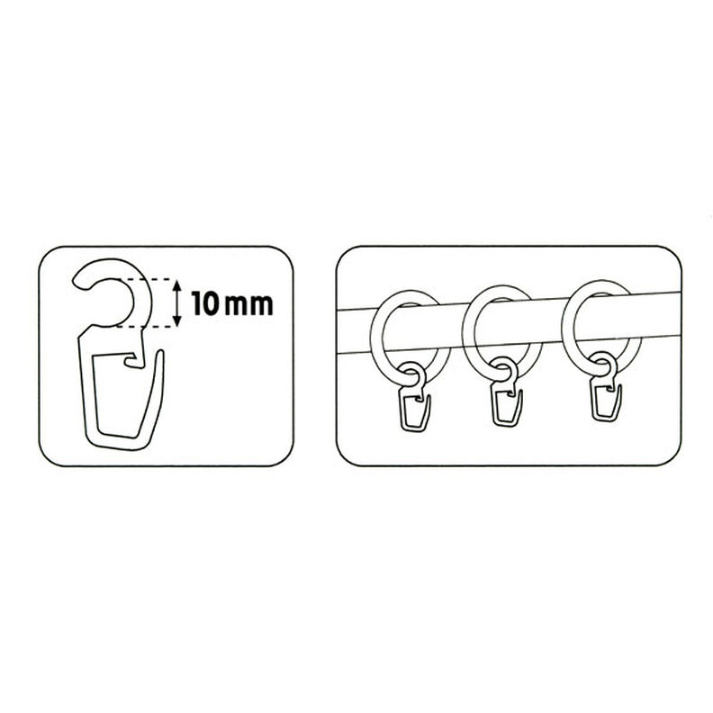 Ganci a clip [10 mm] 10 pezzi – trasparente | Prym,  image number 3