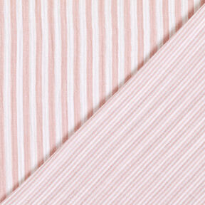 mussolina / tessuto doppio increspato double face Righe – rosa anticato/bianco, 