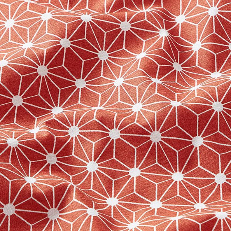 tessuto in cotone cretonne stella grafica – rosso,  image number 2