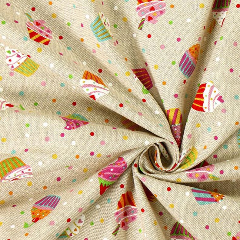 tessuto arredo mezzo panama muffin colorati – naturale,  image number 2