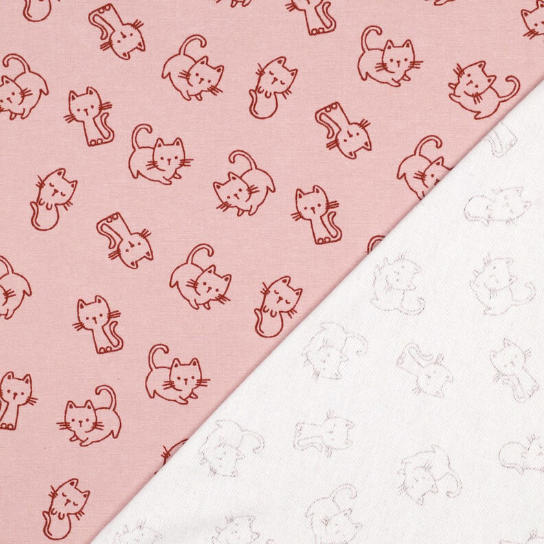 flanella di cotone Gatti | by Poppy – rosa antico chiaro/rosso borgogna,  image number 4
