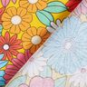tessuto in cotone cretonne Grandi fiori retrò – turchese/giallo sole,  thumbnail number 4