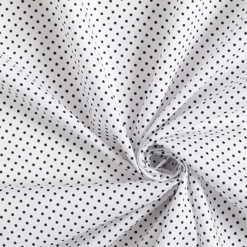 popeline di cotone Mini pois Polka – bianco/nero, image number 3