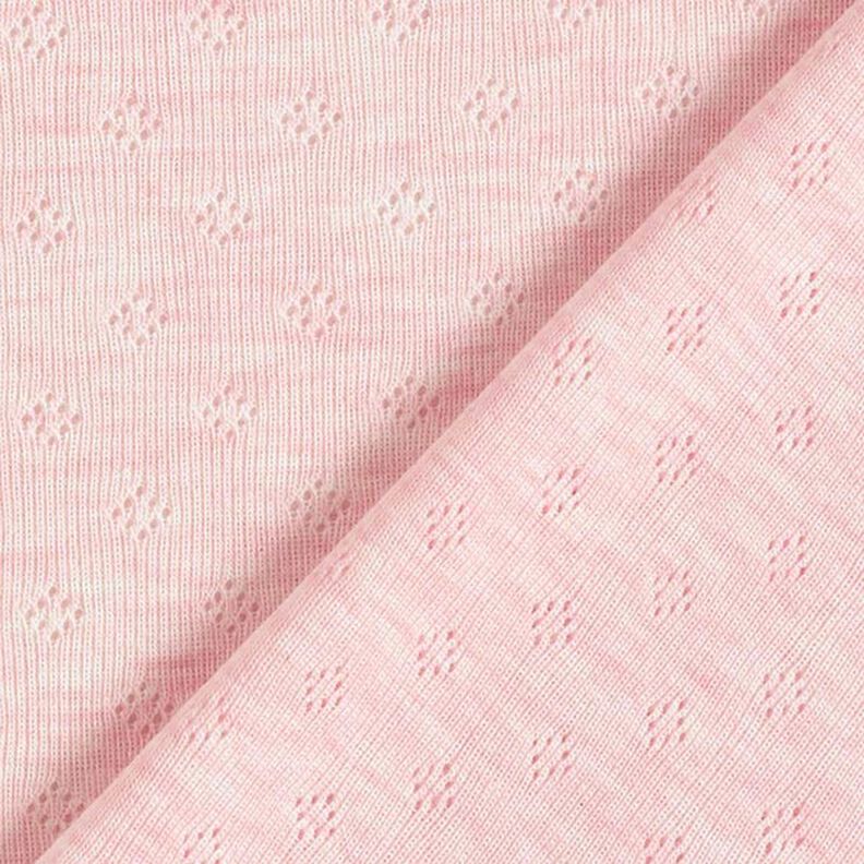 jersey maglia fine con motivi traforati Melange – rosa chiaro,  image number 4