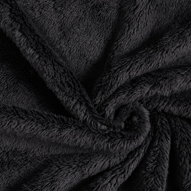 ecopelliccia Peluche tinta unita – nero,  image number 1