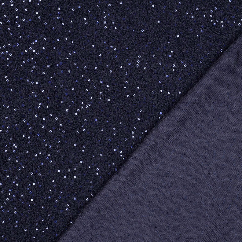 maglia bouclé paillettes tinta unita | Poppy Fabrics – blu notte, image number 5