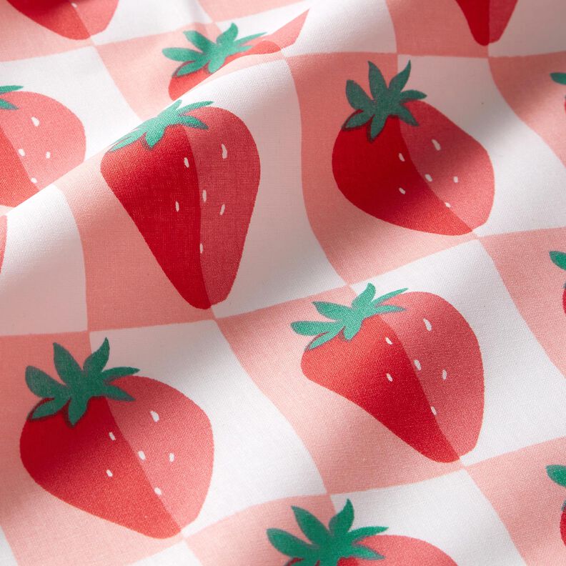 cotone rivestito Quadri di fragola – rosé/rosso,  image number 3