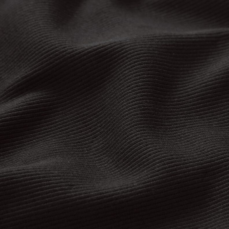 GOTS 2x2 tessuto per polsini | Tula – nero,  image number 2