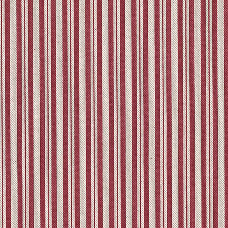 tessuto arredo mezzo panama Righe sottili – rosso Bordeaux/naturale,  image number 1