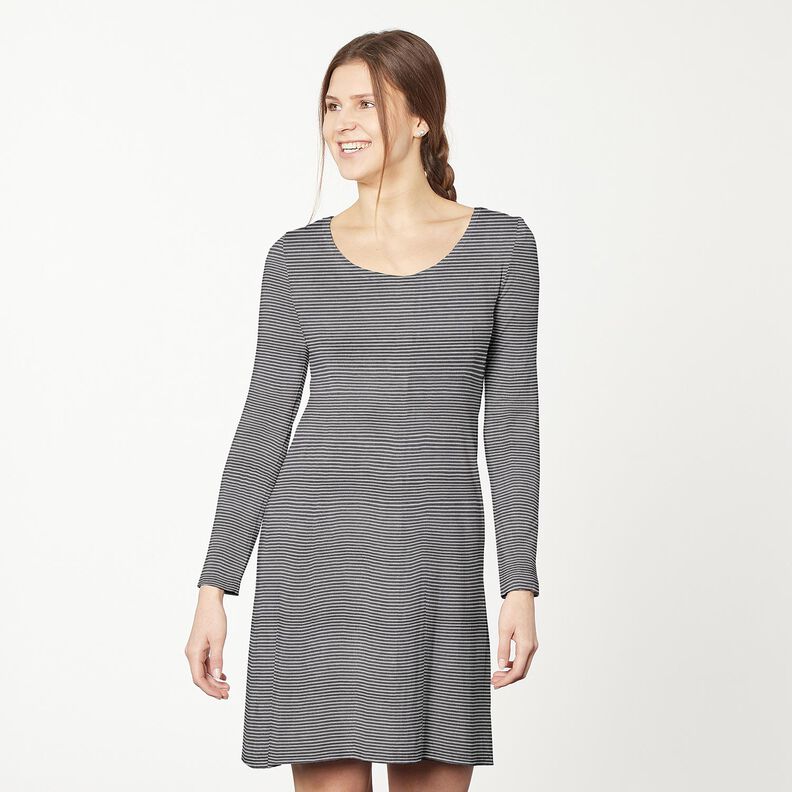 maglia fine Righe sottili – argento anticato/bianco,  image number 5