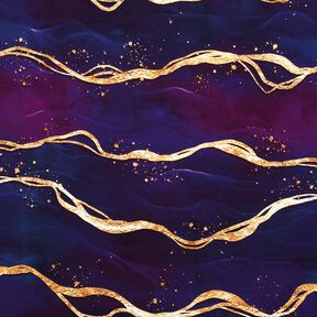 jersey di cotone Marmo sognante | Glitzerpüppi  – lillà rosso/oro anticato, 