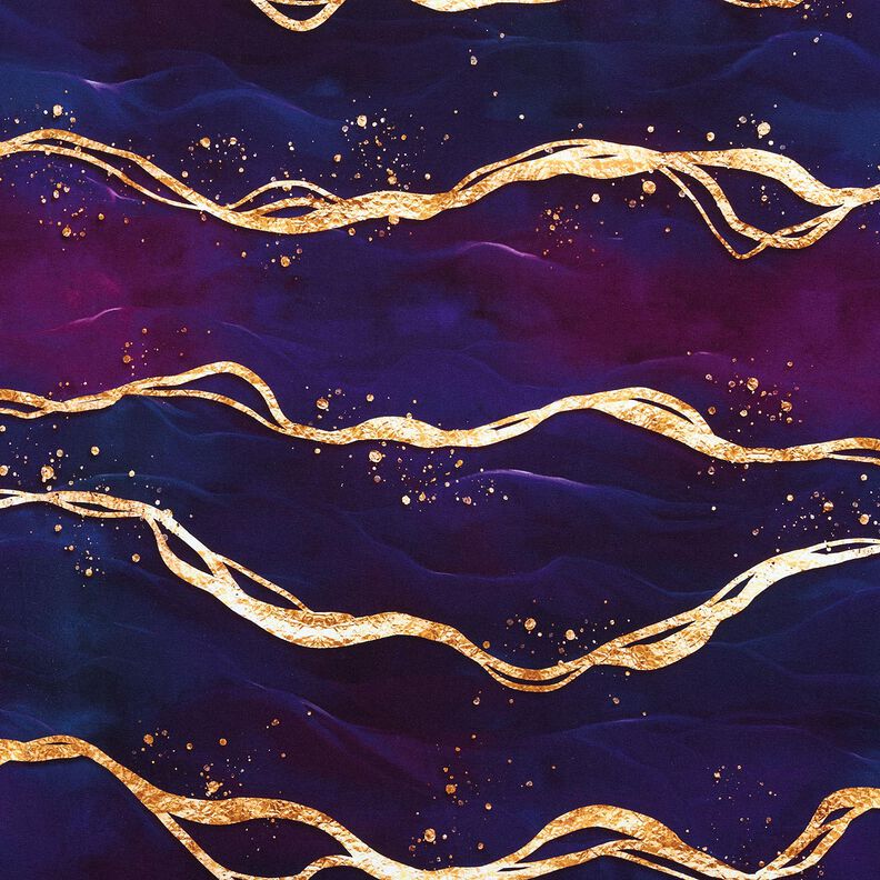 jersey di cotone Marmo sognante | Glitzerpüppi  – lillà rosso/oro anticato,  image number 1