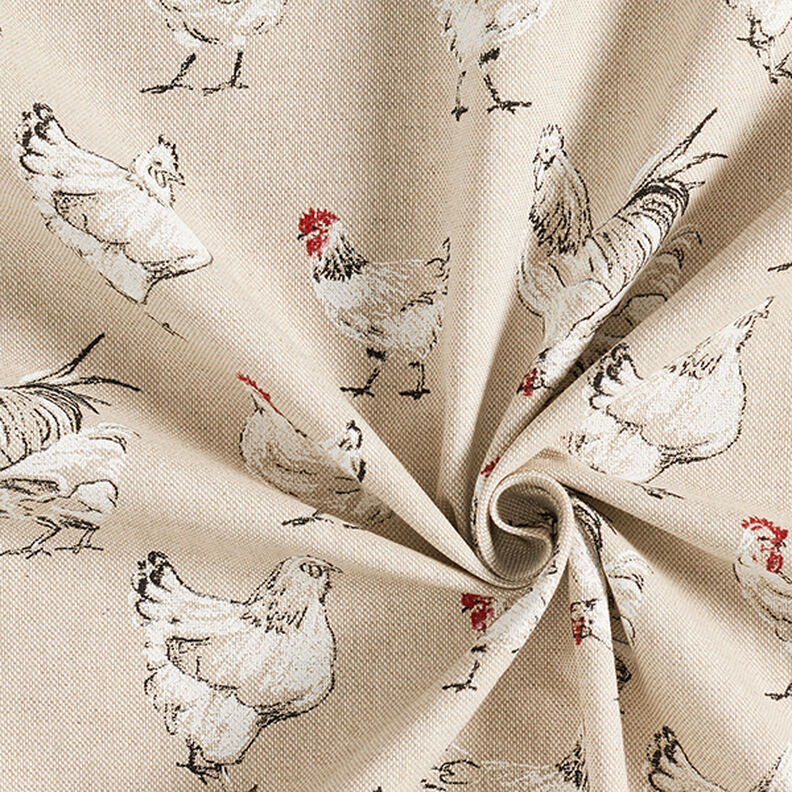 tessuto arredo mezzo panama galline – naturale, image number 3