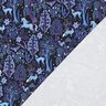 French terry, felpa estiva foresta incantata stampa digitale | Poppy Fabrics – nero-azzurro/lillà,  thumbnail number 4
