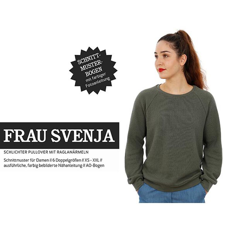 FRAU SVENJA - maglione semplice con maniche raglan, Studio Schnittreif  | XS -  XXL,  image number 1