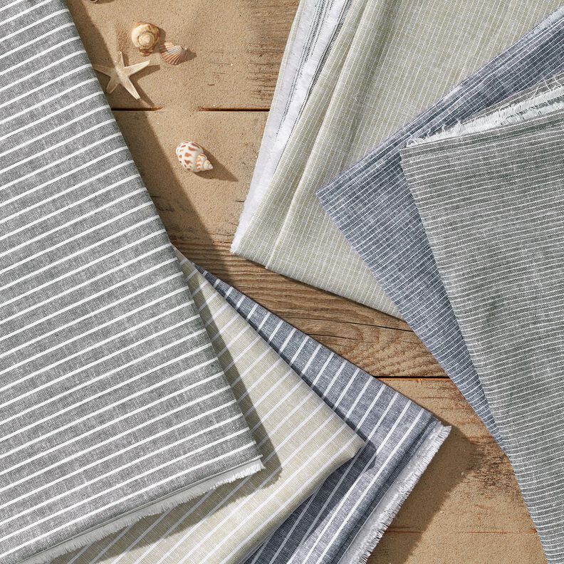 misto cotone-lino righe ampie &ndash; beige scuro/bianco,  image number 5