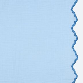 mussolina / tessuto doppio increspato Bordo ad arco a doppia faccia  | Poppy Fabrics – azzurro/blu, 