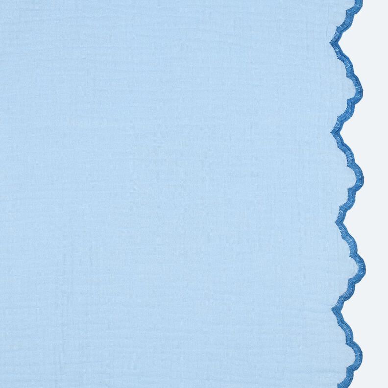 mussolina / tessuto doppio increspato Bordo ad arco a doppia faccia  | Poppy Fabrics – azzurro/blu,  image number 1
