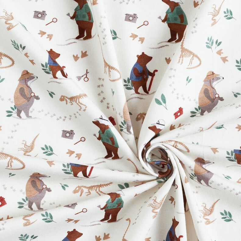 jersey di cotone Dino-Esploratore – bianco lana, image number 3