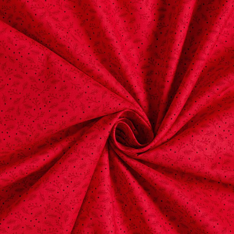 tessuto in cotone popeline Rami festivi – rosso scuro, image number 3