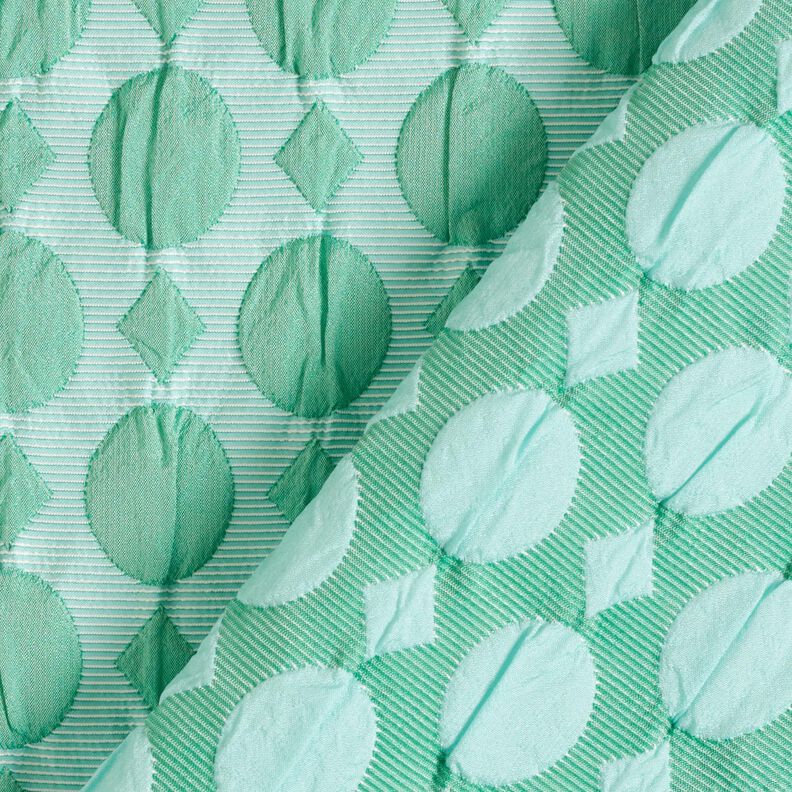 cloqué Pois e diamanti – verde salvia/blu ghiaccio,  image number 4