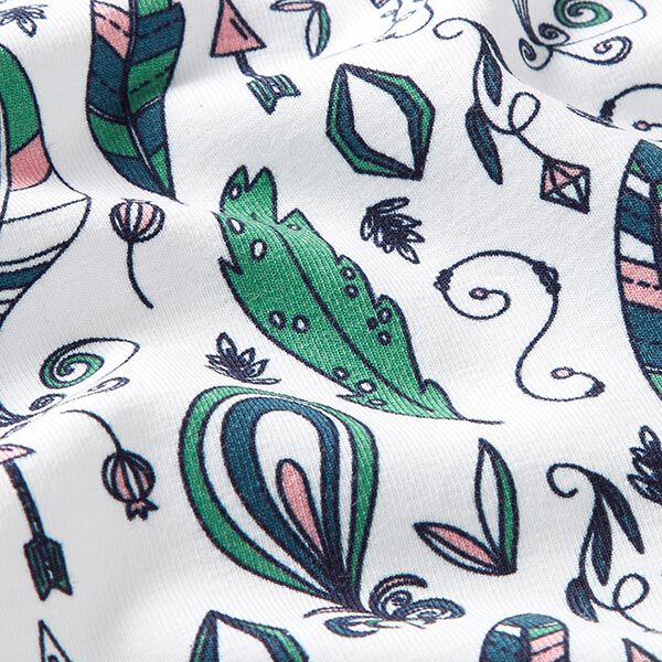 jersey di cotone Bohemian Drawings – bianco, image number 2