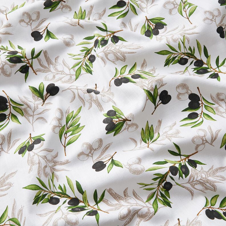 tessuto arredo panama Olive – bianco/nero,  image number 2