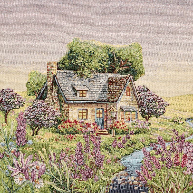 taglio di tessuto arredo gobelin Cottage romantico – beige chiaro/lavanda, image number 1