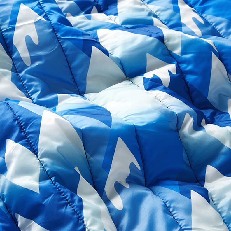 tessuto trapuntato montagne – blu reale/bianco,  image number 2