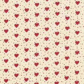 cotone rivestito cuori – beige chiaro/rosso, 