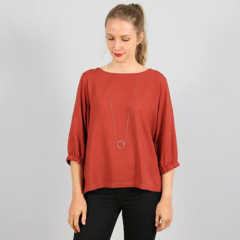 FRAU HOLLY - blusa ampia con fondo manica arricciato, Studio Schnittreif  | XS -  XXL,  image number 3