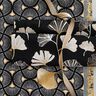 tessuto arredo Jacquard foglie di ginkgo – nero/oro,  thumbnail number 7