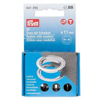 occhielli con rondelle [20 pezzi | Ø 11 mm] | Prym – argent metallica, 