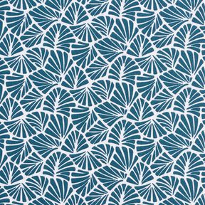 cotone rivestito Mini foglie astratte – blu oceano/bianco, 
