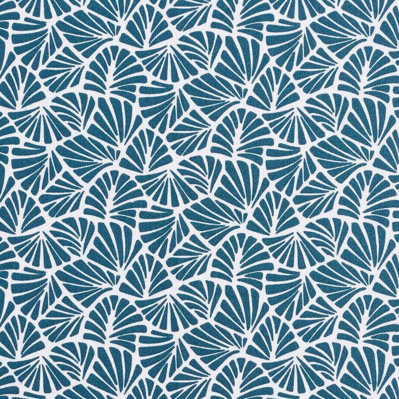 cotone rivestito Mini foglie astratte – blu oceano/bianco,  image number 1