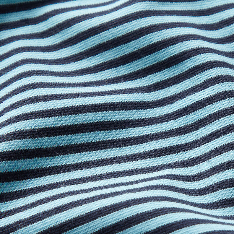 tessuto per polsini Righe tubolari – blu cielo/blu notte,  image number 2