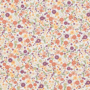 tessuto in cotone cretonne Fiorellini sparsi – rosso merlot/bianco, 