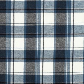 flanella di cotone grandi quadri – colore blu jeans/bianco lana,  flanella di cotone grandi quadri – colore blu jeans/bianco lana,