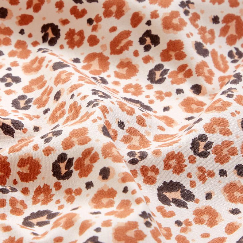 tessuto in cotone cretonne grandi macchie di leopardo – rame/beige chiaro,  image number 2