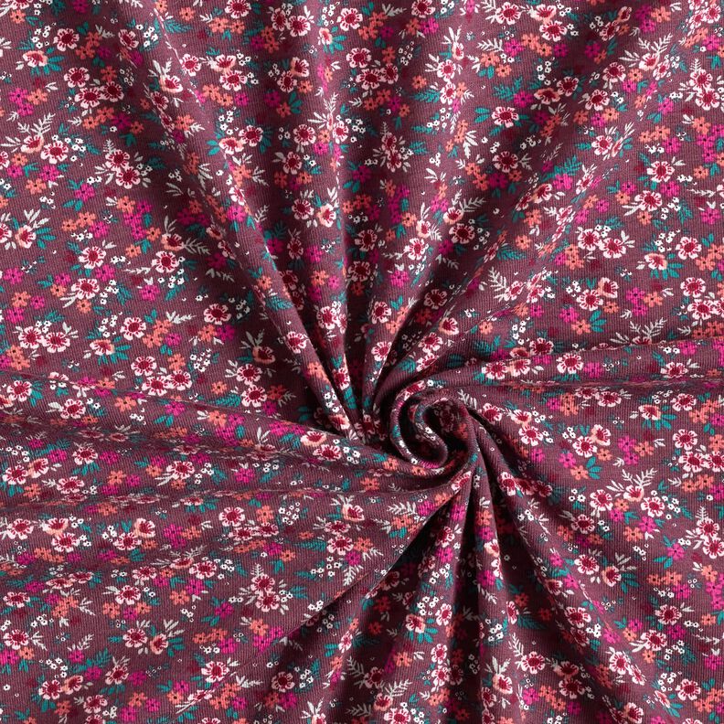 jersey di cotone Mare di boccioli – rosso merlot/corallo,  image number 3