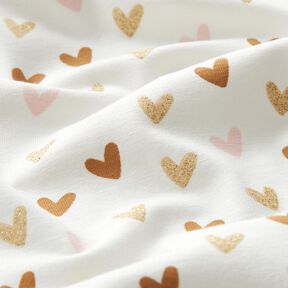 jersey di cotone Cuoricini scintillanti – avorio, 