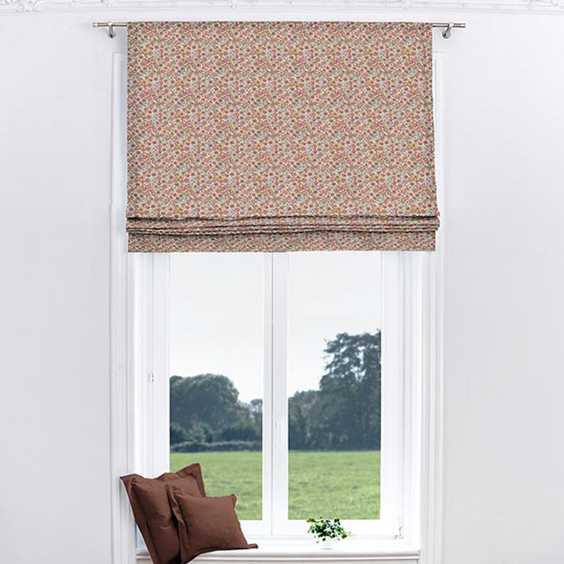 tessuto arredo mezzo panama grandi fiori – naturale/pink,  image number 8