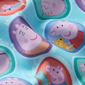 popeline di cotone Facce di Peppa Tessuto oggetto di licenza | ABC Ltd – turchese chiaro, 