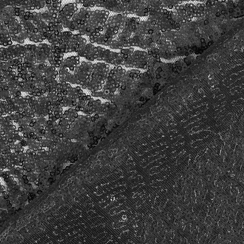 Tessuto micro paillettes in tinta unita – nero,  image number 5